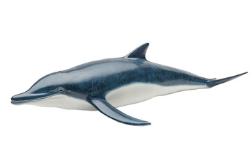Fototapeta premium Realistic dolphin figurine showcases ocean life in vibrant detail for display or collection isolated on transparent background