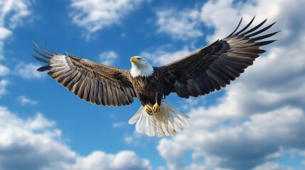 Obraz premium Majestic Bald Eagle in Flight: A Symbol of Freedom and Power