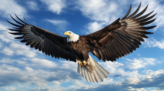 Majestic Bald Eagle in Flight