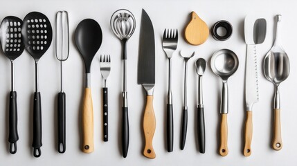 Sleek Black Utensils for Modern Cooking