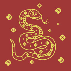 Stylish Chinese Snake Vector for Lunar New Year Celebration
