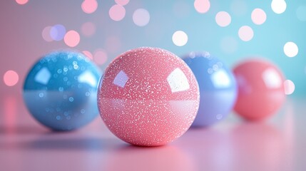 Pastel spheres with reflective surfaces