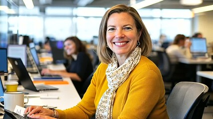 Bright Tech Workspace with Collaborative Team