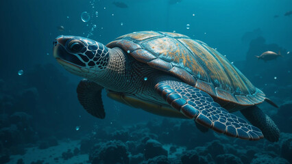 Obraz premium sea turtle swimming