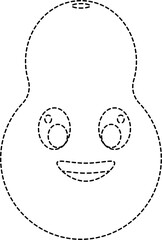 Cartoon avocado coloring tracing vector