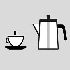 Fototapeta premium teapot and cup icon vector
