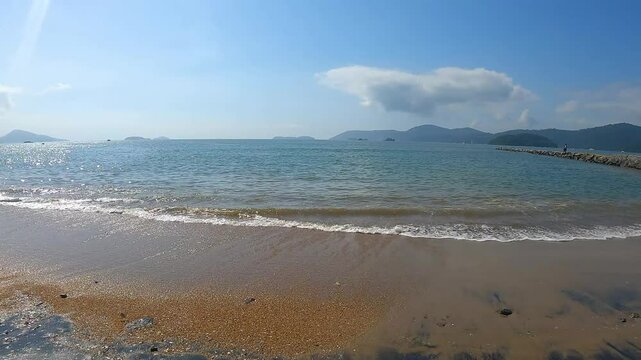 view of pontal beach in paraty in rio de janeiro.