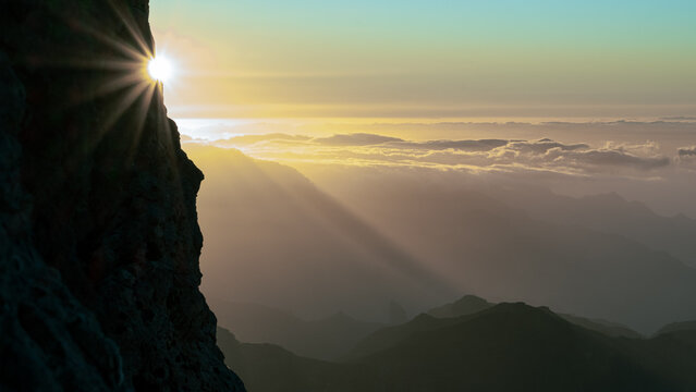 tramonto in montagna