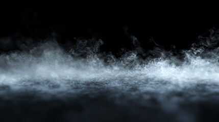 a smooth and swirling mist gently rising on a black background creating a serene and abstract visual effect  
