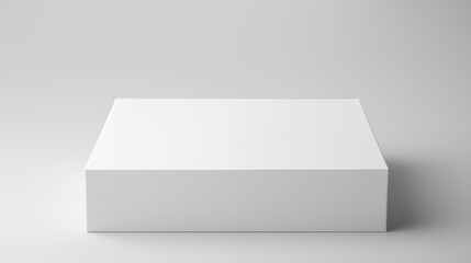 Boîte blanche en carton posé sur un fond neutre. Mock-up pour marque, entreprise. Objet, colis, emballage. Commerce, entrepôt. Pour conception et création graphique.