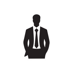 Businessman Standing Confidently Vector Illustration