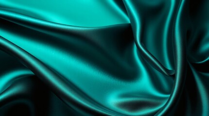 Green waves effect silk background.