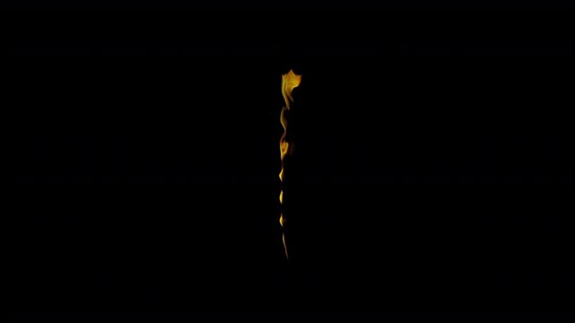 Fire and flame on alpha channel 4K. Realistic burning fire on the ground. Fire visual effect isolated on black color. Great for VFX overlay in Cinematic films using blending modes.