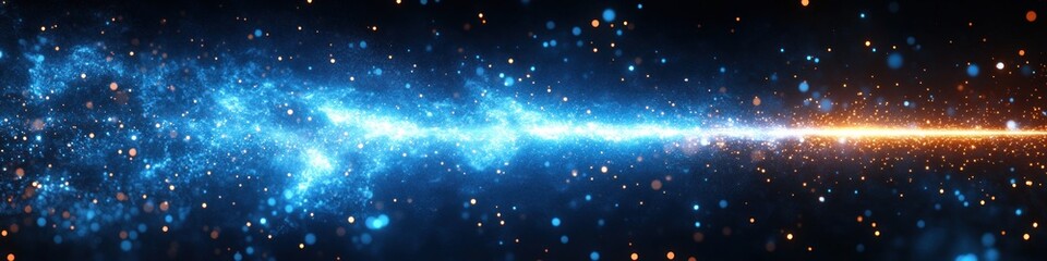 Obraz premium Vibrant Blue Laser Beam in Dark Space