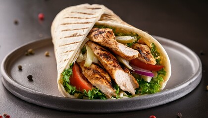 Grilled chicken shawarma. Generated image