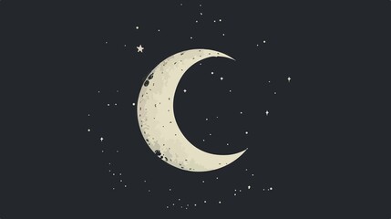Elegant Crescent Moon Vector Isolated Illustration