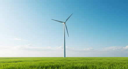 Obraz premium Wind Turbines Visible On The Horizon Of A Vast Nature