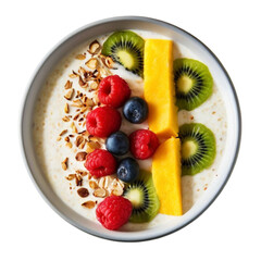 fruit salad in a bowl isolated on transparent png file