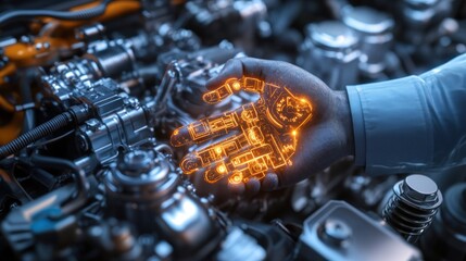 Naklejka na ściany i meble The Future of Automotive Technology: A Human-Machine Collaboration