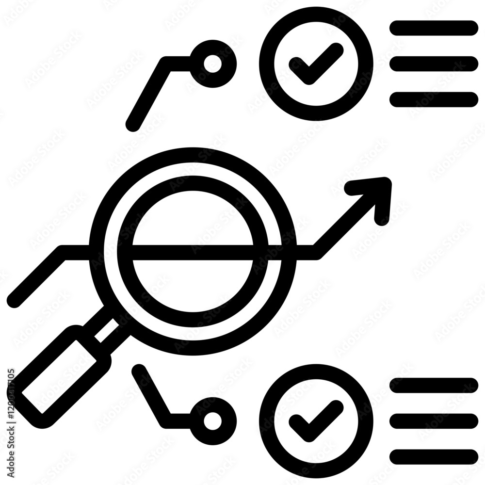 Poster prescriptive analytics outline icon