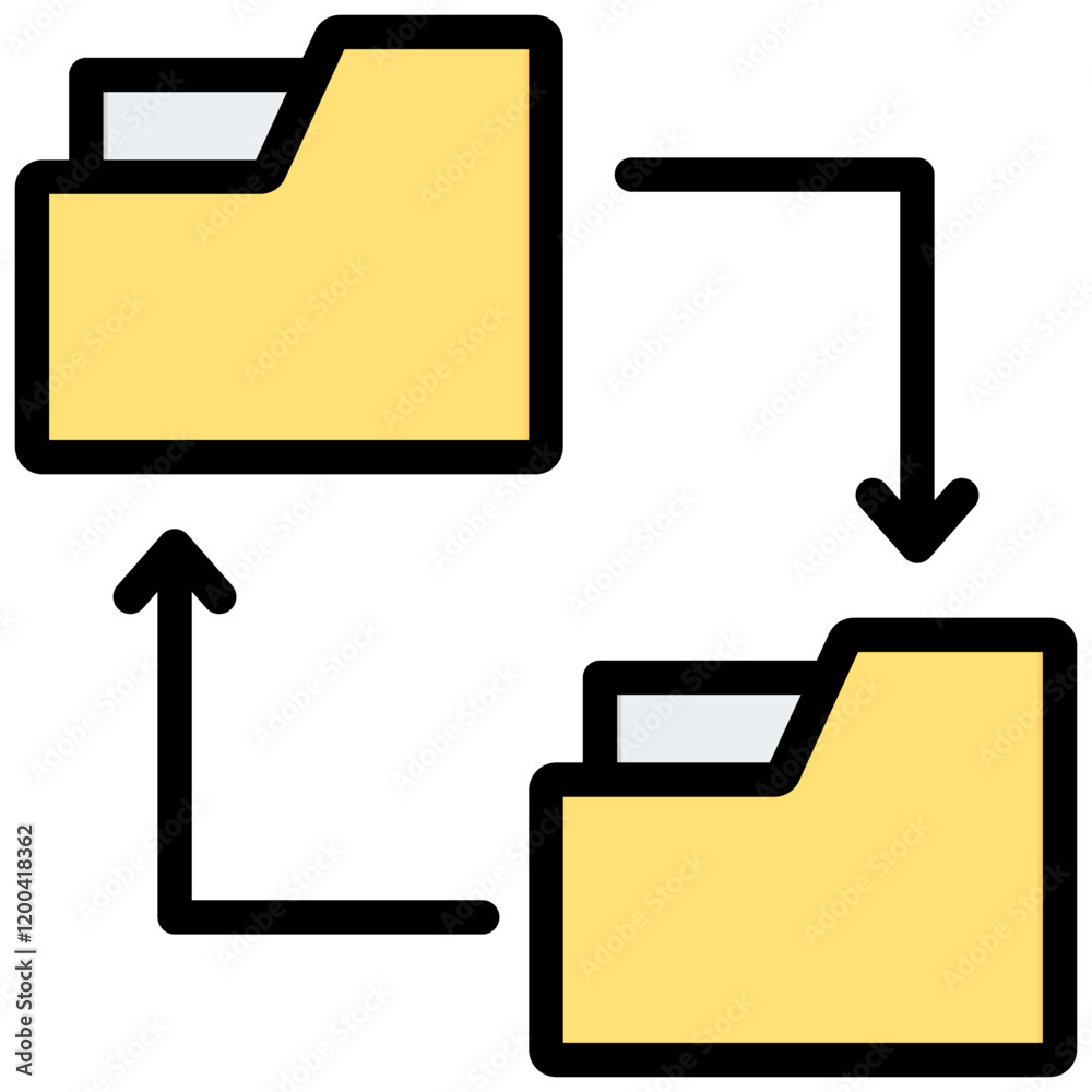 Poster correlation outline color icon