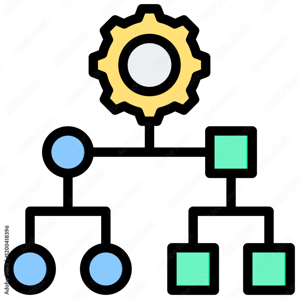 Poster classification outline color icon