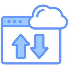 Cloud Computing Blue Icon