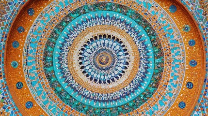 Colorful Mandala Tilework Dome Interior