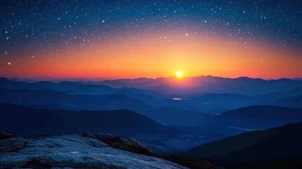 Obraz premium Majestic Sunrise over the Mountain Ranges