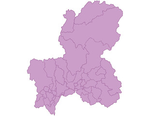 岐阜県　紫　地図　イラスト