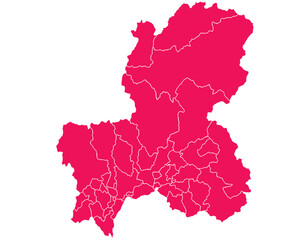 岐阜県　マゼンタ　地図　イラスト