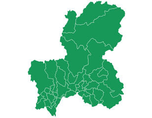 岐阜県　グリーン　地図　イラスト