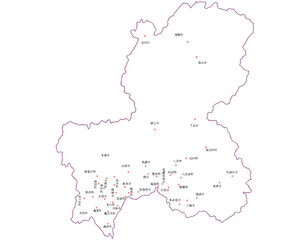 岐阜県　白　地図　斑点　イラスト