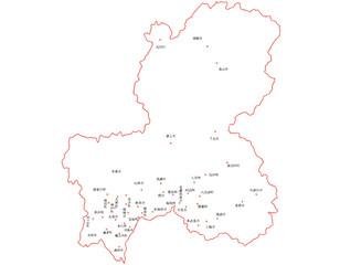 岐阜県　白　地図　斑点　イラスト
