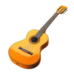 classic acoustic guitar with a bright orange finish. showcasing its smooth body and detailed fretboard this instrument is designed for music creation and performance. appealing to both beginners and e