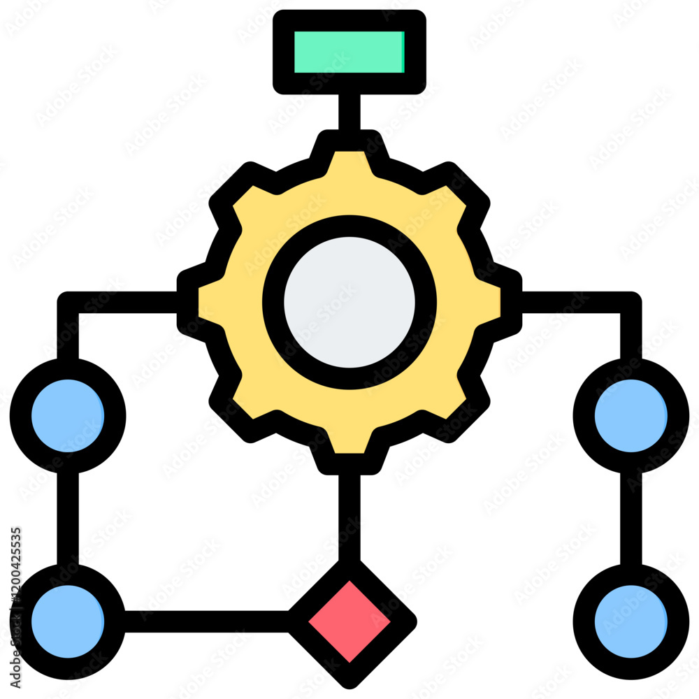 Poster Algorithm Outline Color Icon