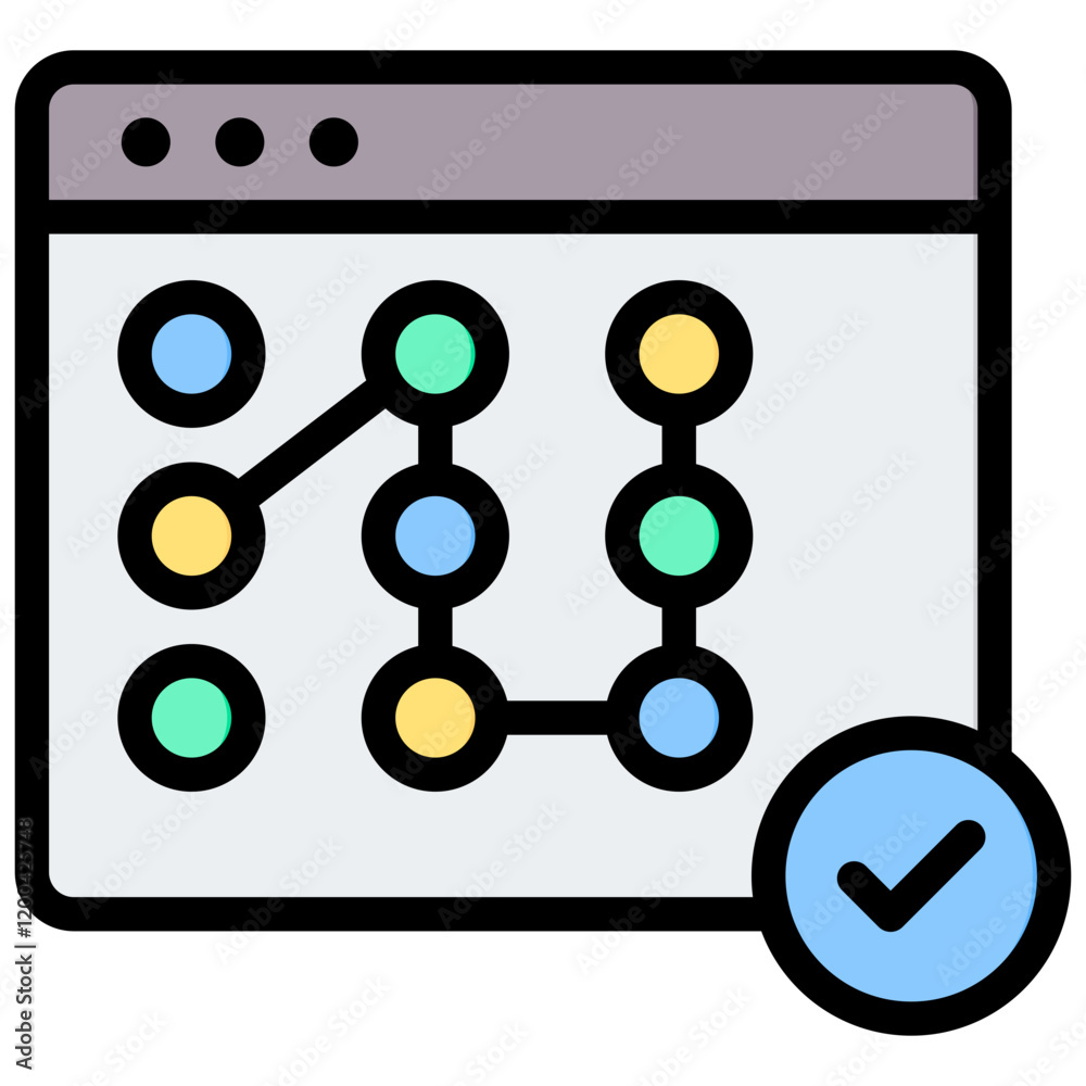 Poster pattern recognition outline color icon