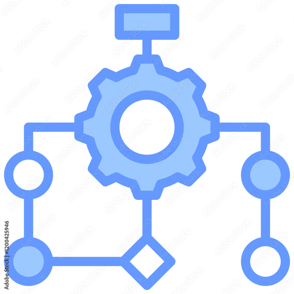 Poster Algorithm Blue Icon