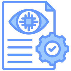 Fototapeta premium Supervised Learning Blue Icon
