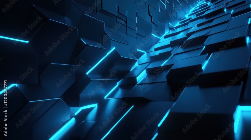 Poster strong glowing wall creates a protective barrier against viruses in a futuristic setting. generative