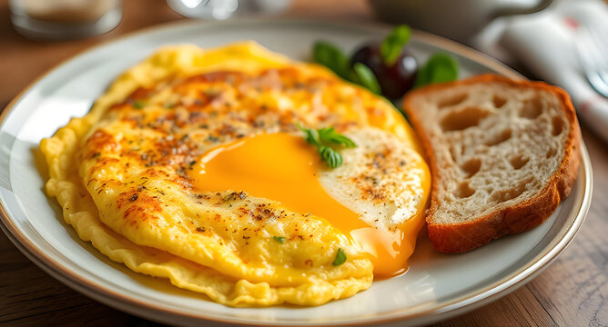 omlet and bread roast