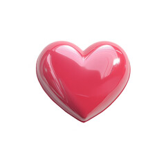 Obraz premium 3D heart-shaped object on a transparent background, glossy pink color, front view, high resolution, high quality, high detail, sharp focus, isolated, no shadows, clean background - Generative AI