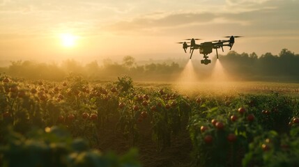 Ultra detailed, photorealistic summer morning in a farm with vibrant radish fields