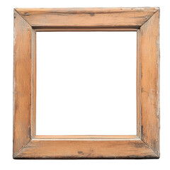 Fototapeta premium simple. rustic wooden picture frame with a weathered finish. designed to hold artwork or photographs the frame is empty. highlighting its purpose as a decorative element