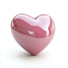 3D heart-shaped object isolated on transparent background, glossy pink color, front view, high resolution, high quality, high detail, sharp focus, isolated, no shadows - Generative AI