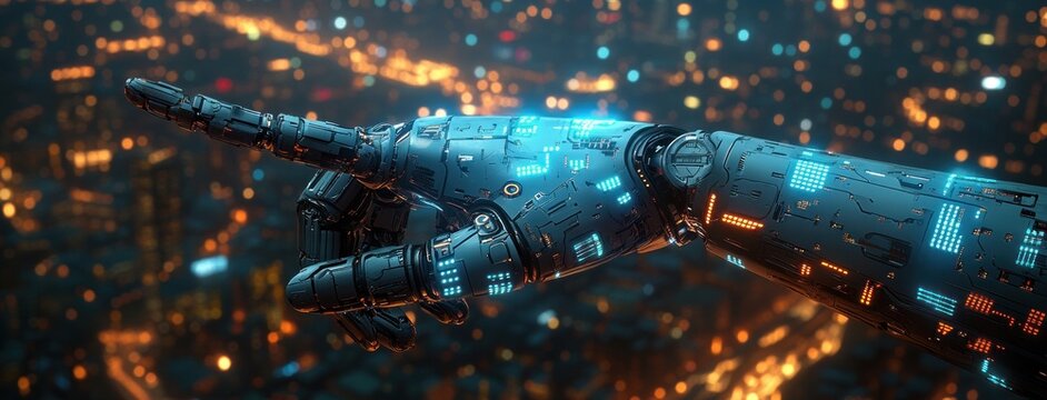 Futuristic Technology Innovation and AI Trends in 2025 Business and Digital Transformation with Robotics and Automation - Powered by Adobe