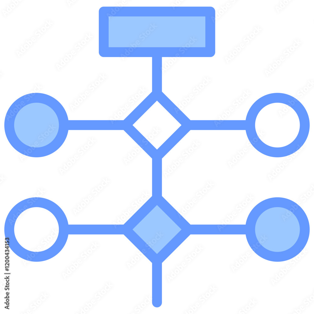 Aufkleber Algorithm Blue Icon