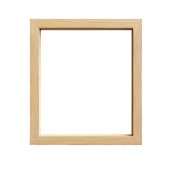 Fototapeta premium simple. empty wooden picture frame with a light wood finish. set against a plain white background its purpose is to display artwork or photographs. highlighting the frame's design and versatility