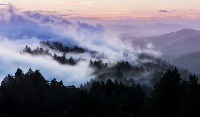 sunset behind Mount Tamalpais