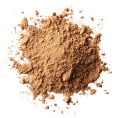 mound of finely ground brown powder. likely a natural ingredient used in cooking. baking. or as a supplement its texture appears soft and slightly clumpy. suggesting it may be a spice. flour. or healt